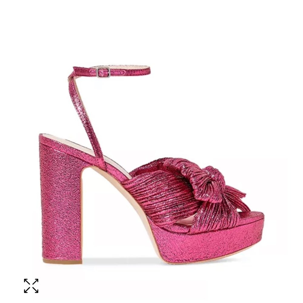 LOEFFLER RANDALL Natalia Pleated Platform High Block Heel Sandals